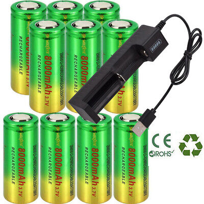 2Counts 18650 Battery Charger with 3.7V 1865-0 Rechargeable Batteries 3.7V 