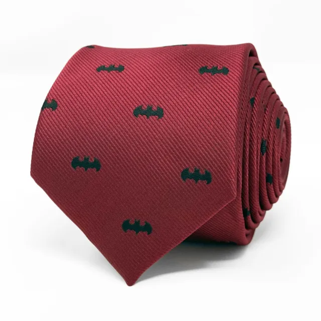 Batman Tie |  DC Comics Superhero Burgundy Necktie