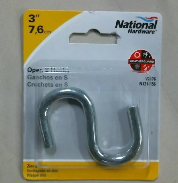 National Hardware N121-756, 3" Open "S" Hooks, FREE SHIPPING