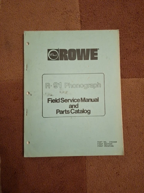 Rowe ami R-91 phonograph field service manual and parts catalog