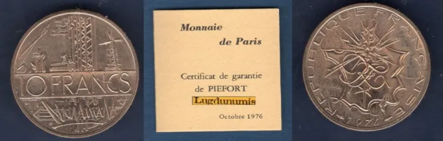 Piéfort 1976 10 Francs Mathieu 1976 FDC RARE 500 exemplaires FDC PIEFORT