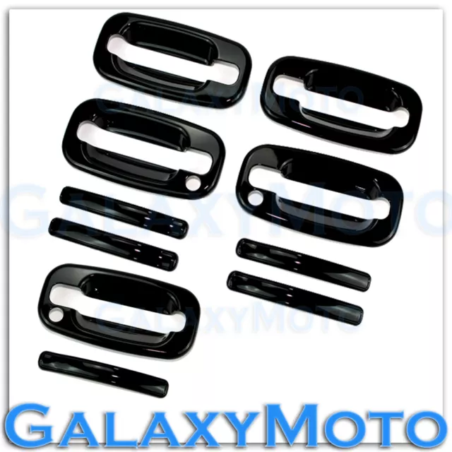 00-06 Chevy Suburban Gloss Black 4 Door handle PSG KH+Tailgate Barn door Cover
