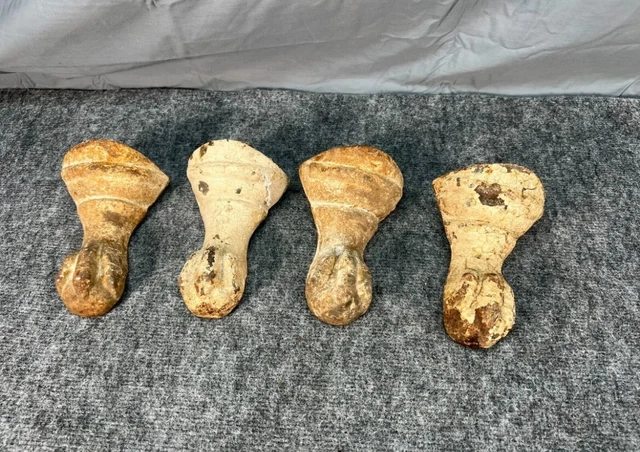 (4) Cast iron claw foot feet bath tub legs Nice patina antique vintage