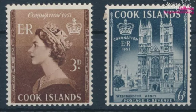 Briefmarken Cookinseln 1953 Mi 90-91 postfrisch Königshäuser (10364282