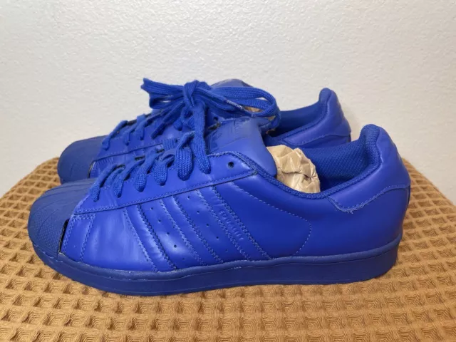 Men’s Adidas Superstar Supercolor Pack Sz 10 Pharrell Williams Shoes Blue S41814