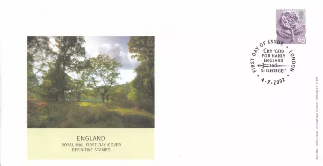 (104517) England 68p Definitive GB FDC London 2002 NO INSERT