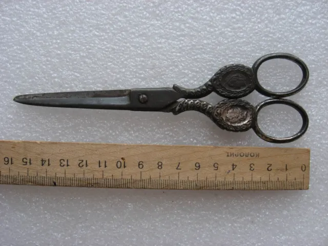 Vintage, rare royal scissors. Germany, 19th century, Rarity