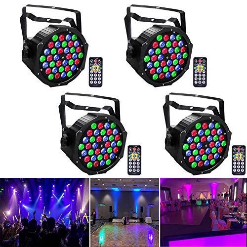 4pcs LED Par Can Lights 36led 72W Stage Light DMX RGB Wash Light with