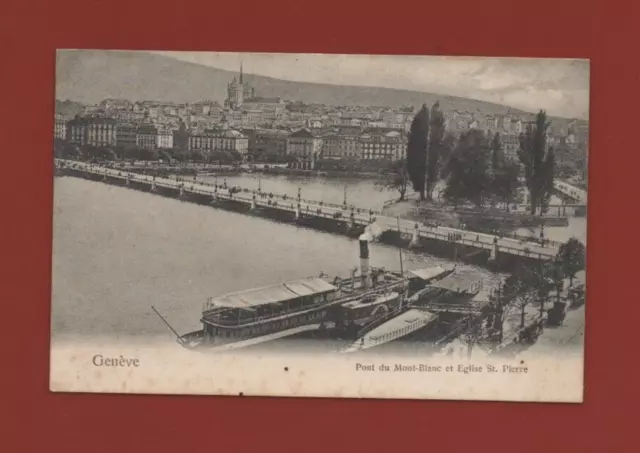Switzerland - GENEVA - Pont du Mont Blanc and the Church of St. Peter ---- (i 9529)