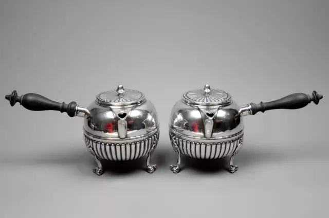 Paar Schokoladenkännchen, 950er Silber, 1756/1758, Paris, Bouchot und Lapierre