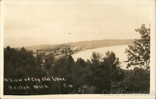 1939 RPPC Beulah,MI Crystal Lake Benzie County Michigan Real Photo Post Card
