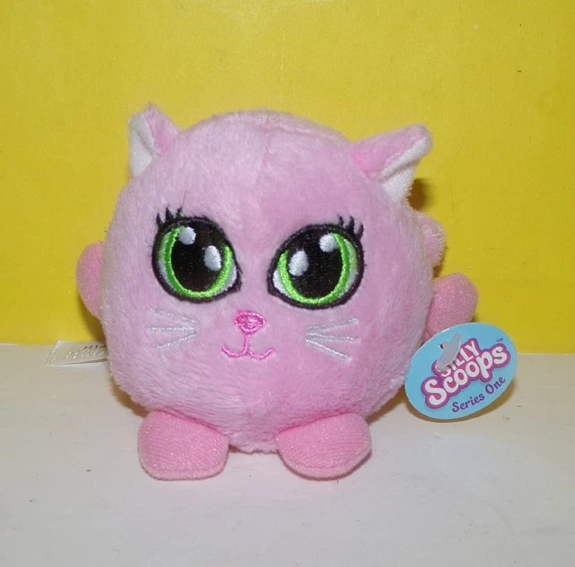 2.5" Ganz Silly Scoops Series One Plush Pink Cherry Parfait Kitten With Tag