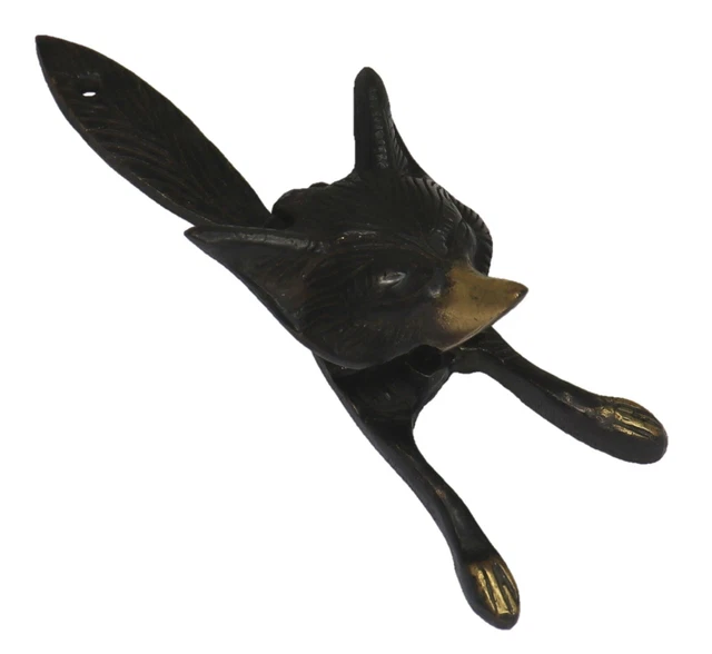 Fox Shape Antique Victorian Style Small Door Bell Handmade Brass Door Knocker