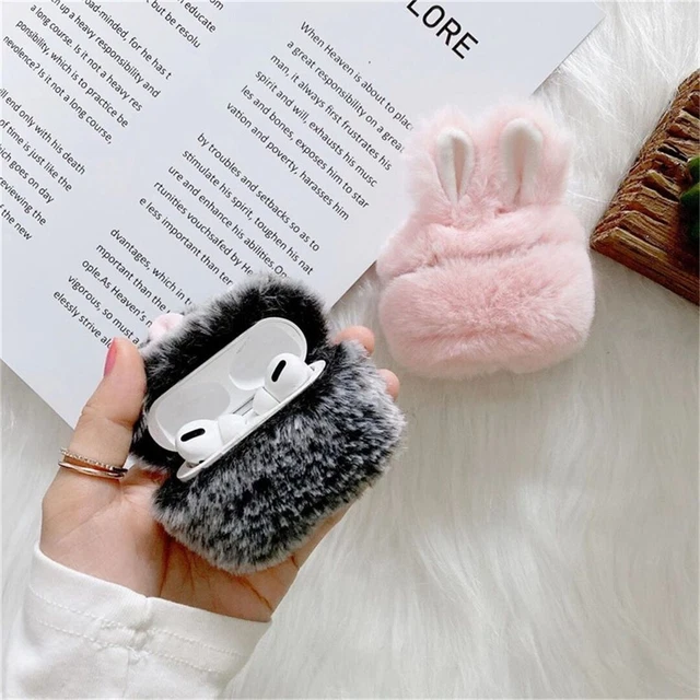 Doux Oreille de lapin Protecteur Couvercle de boîte Peluche For AirPods 1/2 Pro