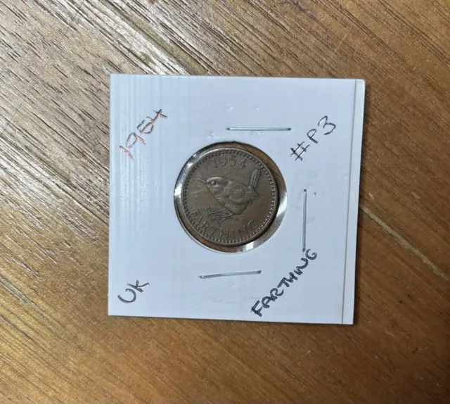 ☀️1954 United Kingdom Farthing☀️Queen Elizabeth Ii Coin London Mint ##P3☀️