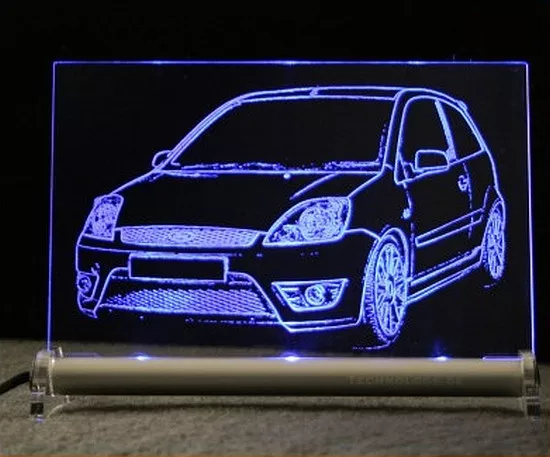Ford Fiesta  ST  AutoGravur auf LED LEUCHTSCHILD