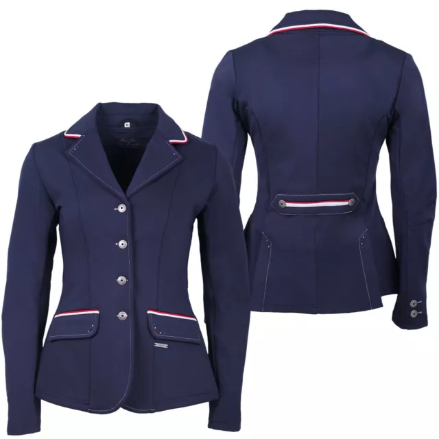 QHP Damen Turniersakko Turnierjacket Coco Adult Softshell Farbdetail Strass navy