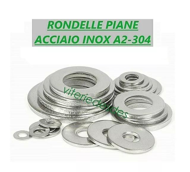 Rondelle Piane In Acciaio Inox Per Viti Da M1,6 A Viti M30 Uni 6592 Din 125A