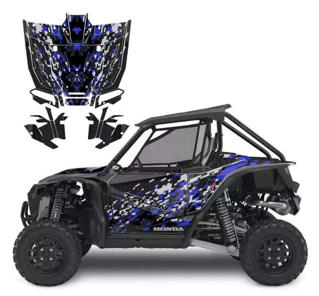 Honda Talon 1000R X custom graphics decal kit 24 mil thick Black Metal Camo RED