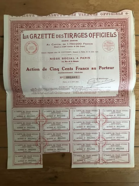 Gazette Des Tirages Officiels (A)