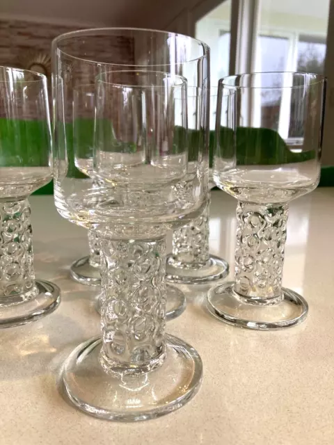 Vintage Crystal Wine Glasses x 6. Mid Century Modern Fabulousness! 1970's