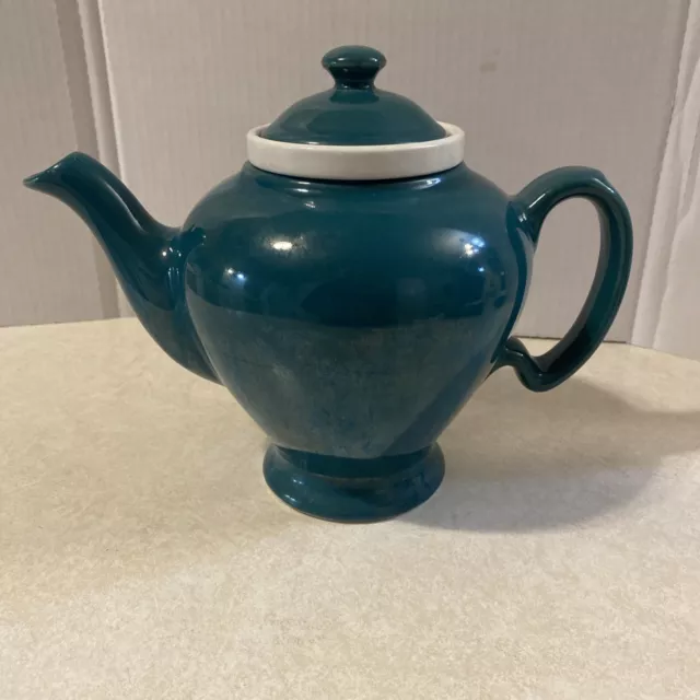 Vtg McCormick Ceramic Teal Baltimore Tea Pot Teapot with Infuser