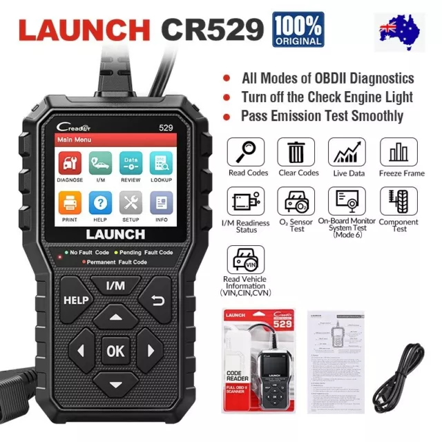 Launch CR529 EOBD OBD2 Car Diagnostic Scan Tool Code Reader Check Engine Scanner