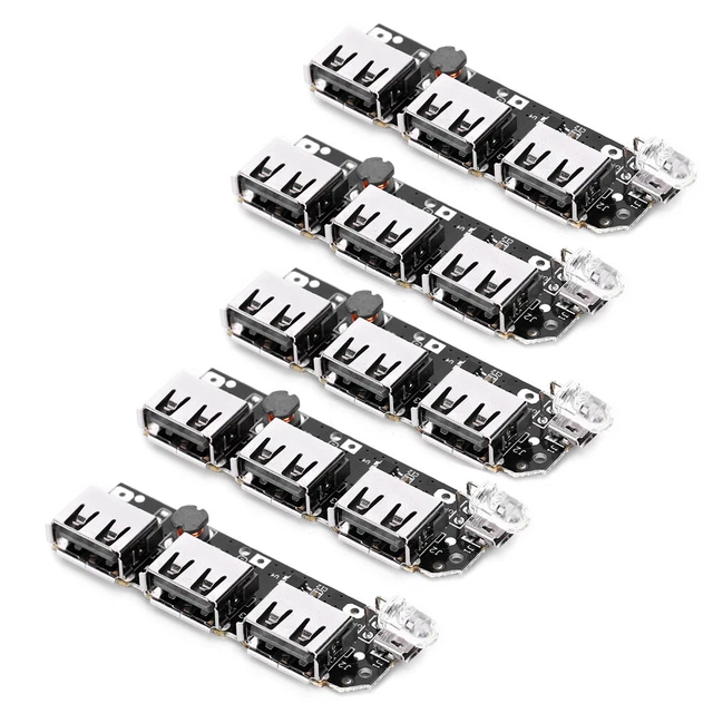 5Pcs Power Bank Charger Module 3USB DIY Mobile Circuit Board 5V 2.1A