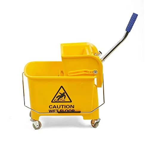 Mind Reader Mobile Heavy Duty Mop Bucket with Upward Press Wringer, 22-Quart ...