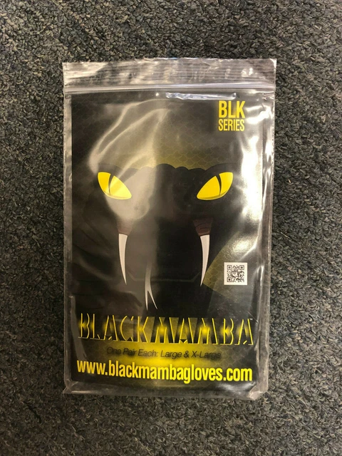 2 Pair Black Mamba Gloves (One Pair Large, One Pair X-Large)
