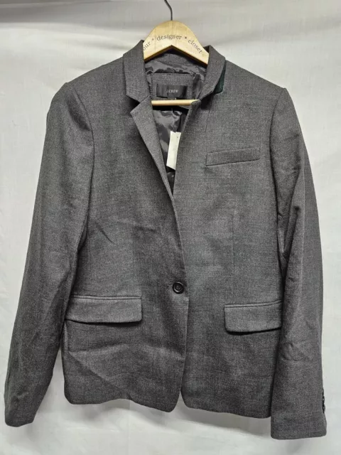 J Crew Size 12 Womens Regent Blazer In Wool Flannel Gray One Button