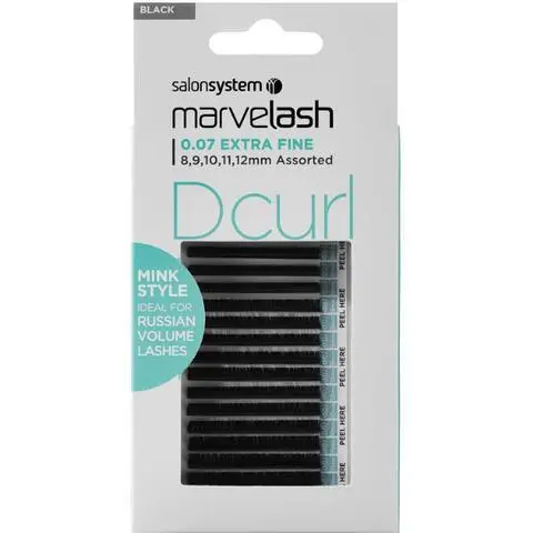 Salon System Marvelash D Curl 0.07 Extra Fine - Assorted Black Lashes