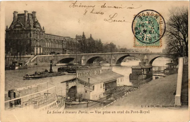 CPA La Seine a travers de Paris. vue prise en aval du PONT-Royal (577806)