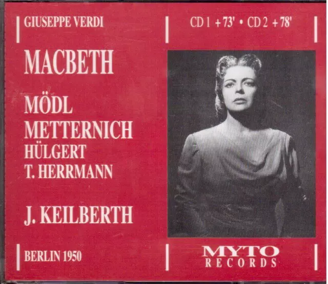 Metternich,　CD　Berlin　MACBETH　VERDI:　UK　£29.98　PicClick　Keilberth,　1950　Modl,　Myto