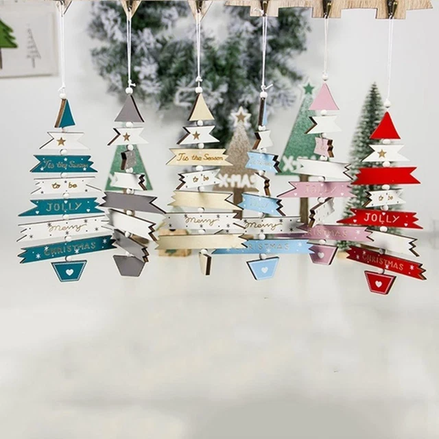 Der Weihnachtsbaum Verzierungen aus Holz Frohe Weihnachten Anhänger aus Holz