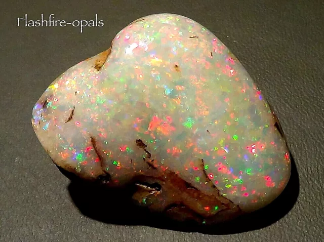 77,4ct.! SAMMLERTRAUM: GEM FARBEN OPAL MUSCHEL  GOLD/GRÜN/ROT   FLASHFIRE-OPALS