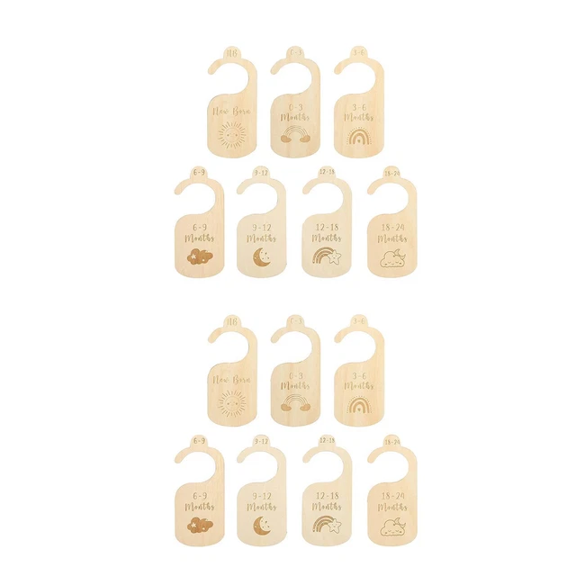 7 Pieces Wooden Baby Closet Dividers Nursery Decor Adorable Clothing Dividers