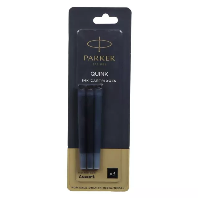 3 cartouches d'encre Parker Quink pour stylo plume, encre noire, parfaite...