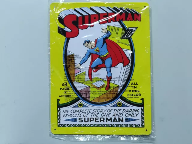 Plaque Plate Deco Metal Tole DC Comics Superman Pub US USA Spéciale Abonne B14