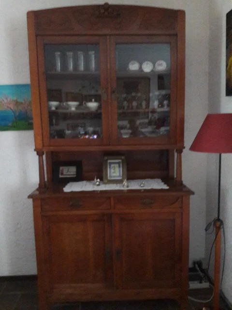 credenza antica con alzata larghezza 1.23 prof. 51 altezza 2.39