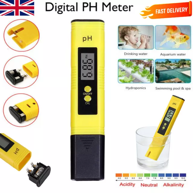 PH Meter LCD Digital Electric Tester Pen Water Hydroponics Test Kit Aquarium UK