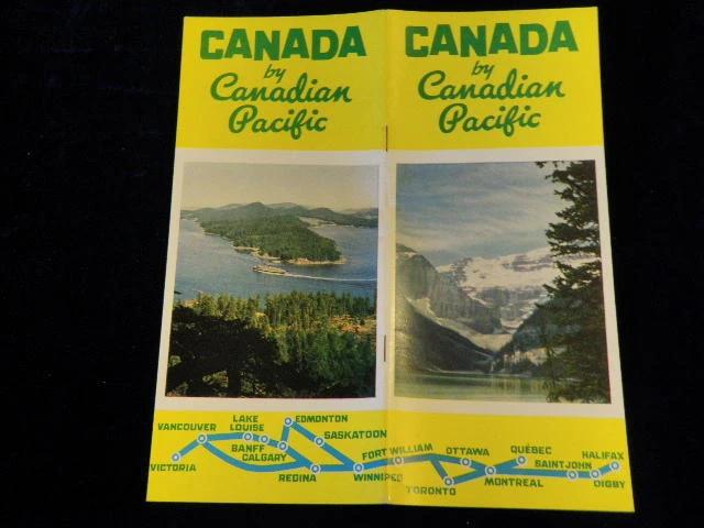 Vintage 1940's CANADA by Canadian Pacific Railroad Travel Brochure & Map R89
