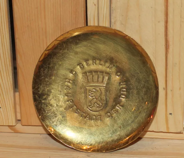 Vintage East Germany Berlin DDR souvenir brass wall hanging plate