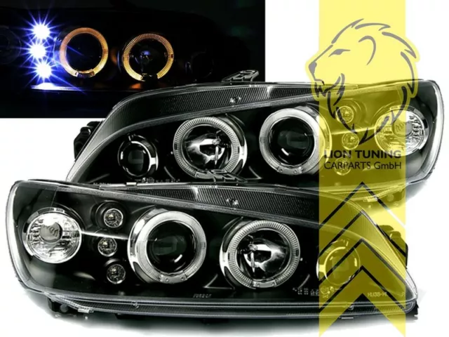 LED Angel Eyes Scheinwerfer für Peugeot 306 schwarz