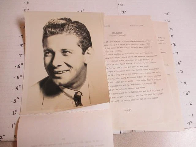 ABC TV game show promo photo 1954 Jan MURRAY Dollar A Second (2) bio sheets