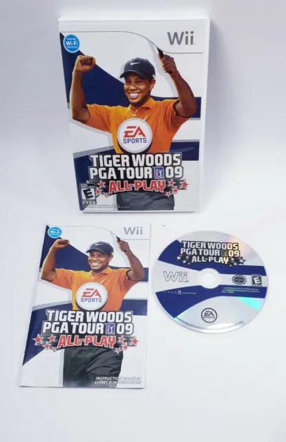Tiger Woods PGA Tour 09 All-Play (Nintendo Wii, 2008) With Manual TESTED