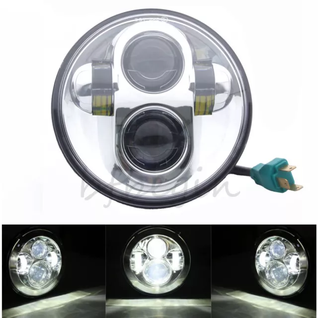 5.75'' LED 40W MOTORCYCLE HEADLIGHTS for Harley ETC UNIVERSAL DOT E9 Tested DE 3