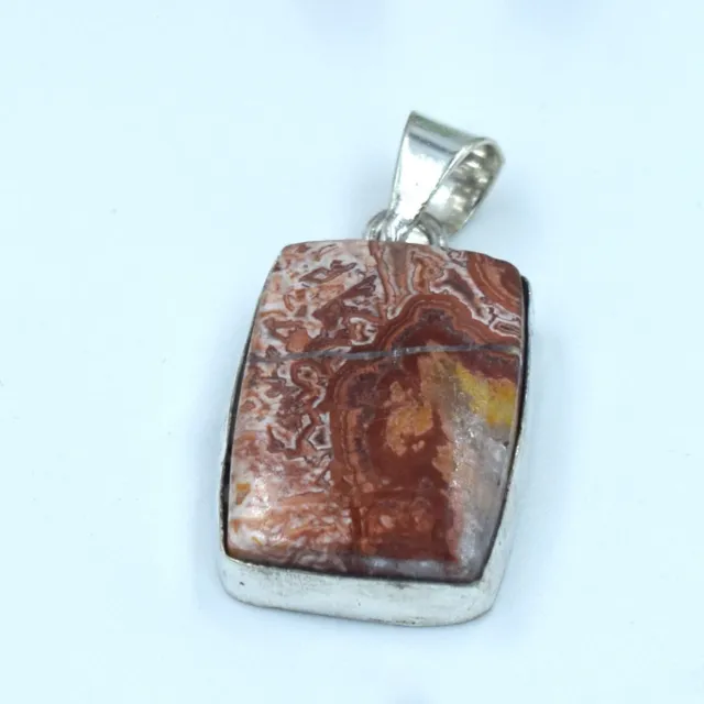 Crazy Lace Agate Gemstone 925 sterling Silver Handmade Jewelry Pendant