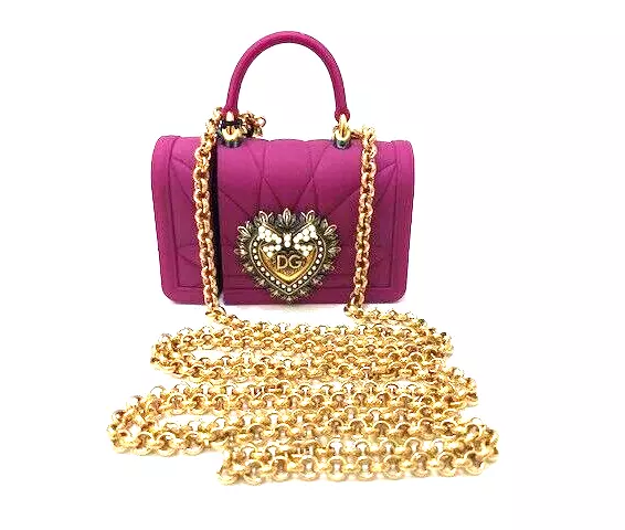 Dolce&Gabbana Devotion Women Pink Airpods Case Cover Dg Heart Gold Chain Bag