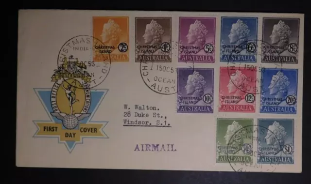 1959 Christmas Island Australia First Day cover FDC Full Set